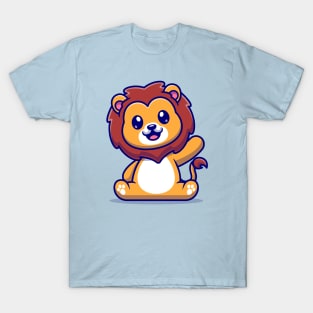 Cute Lion Sitting Cartoon T-Shirt